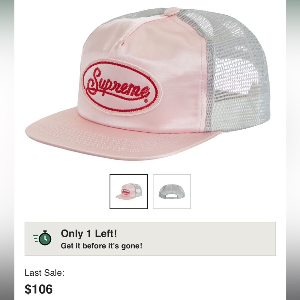 Supreme silk pink hat